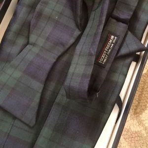 Hickey Freeman black watch tie and cummerbund